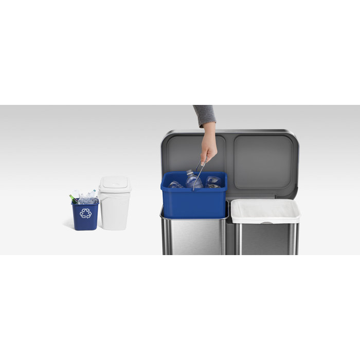 Simplehuman 58L / 15.3 Gallon HandsFree Dual Compartment Recycling